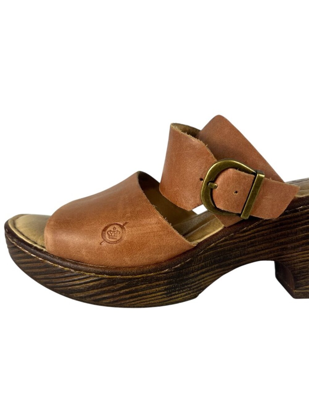 Born Women's Leather F40706 Platform Wedge Heeled Sandal in Cuero Brown Size 7 - Picture 6 of 11